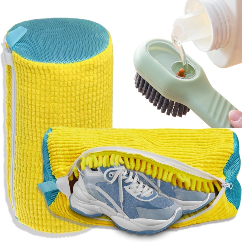 Shoe Cleaning Brush - 1/2/4 stuks schoenwasmachinezak met vloeibare schoenborstelset,